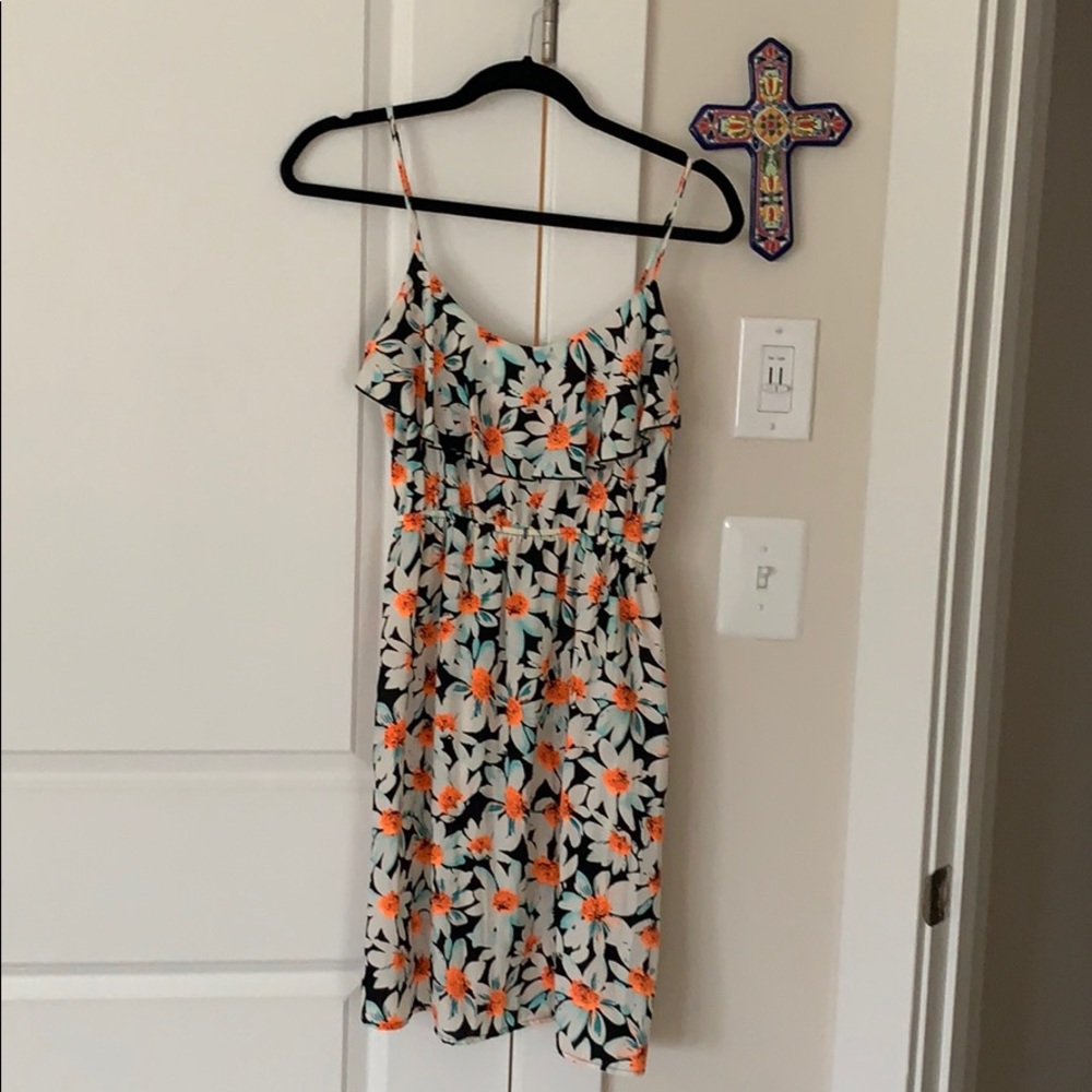 Daisy print mini dress